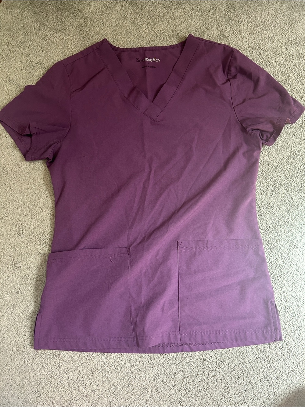Scrubletics Plum V-Neck Short Sleeve Scrub Top